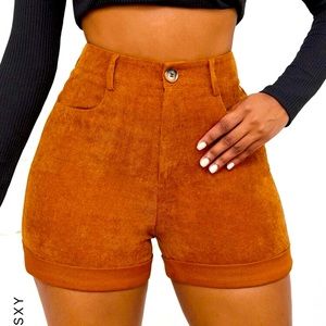 Zip up Corduroy Shorts